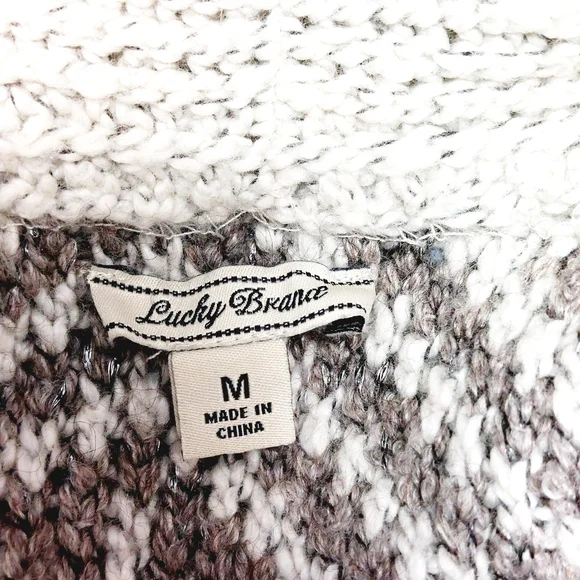 Lucky Brand Womens Open Cardigan Southwestern Long Sleeve Sweater Soft Size M - Picture 7 of 8